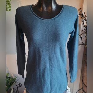 Cynthia Rowley Teal Merino Wool Sweater S